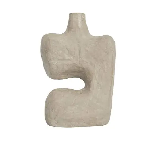 Hello Honey&reg; 14" Modern Abstract Decorative Paper Mache Vase Gray {10}