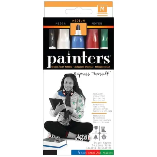 Elmer's&reg; Painters Opaque Medium Basic 5 Colors Paint Marker Set {1}