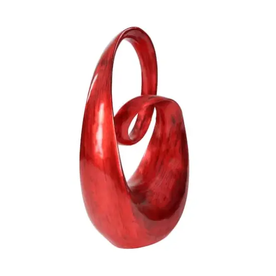 24" Red Swirl Contemporary Sculpture {9}
