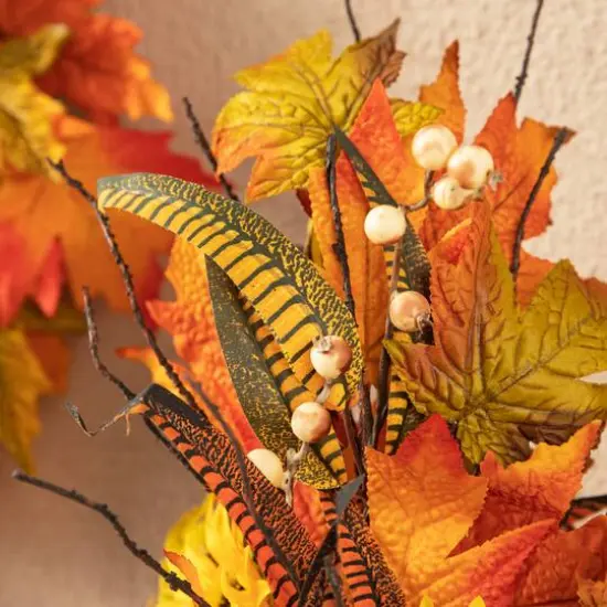 Glitzhome&reg; 21" Fall Sunflower Leaf Table Tree {6}