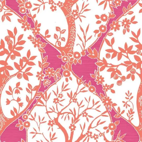 RoomMates Tree & Vine Ogee Peel & Stick Wallpaper Pink and orange {2}