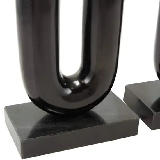 Black Aluminum U-Shaped Candle Holder Set {5}