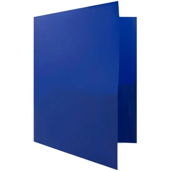 JAM Paper 9.5" x 11.5" Plastic 2 Pocket School POP Folders, 6ct. Blue {6}