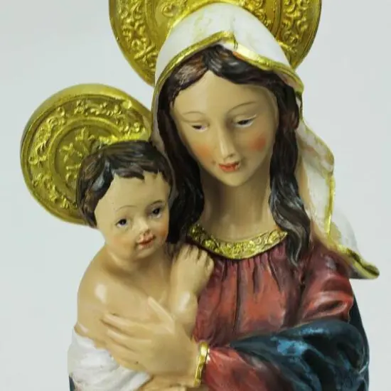 12" Virgin Mary with Baby Jesus Table Top Figure {3}