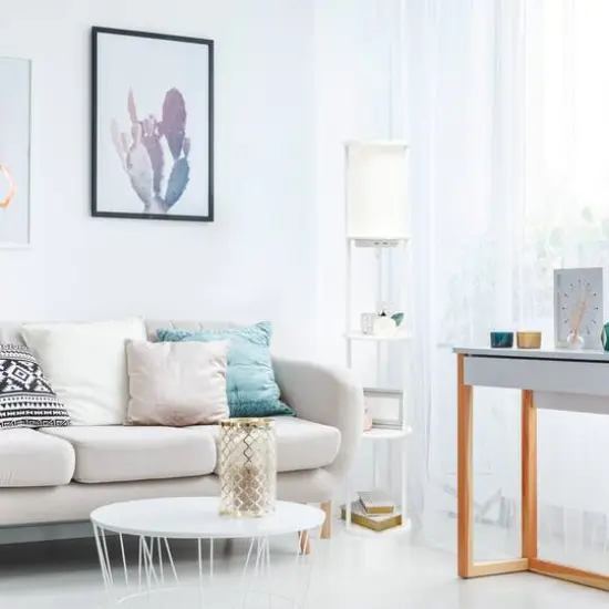 Simple Designs&trade; 62.5" Round Floor Lamp with 2 USB Ports and 1 Outlet White {6}