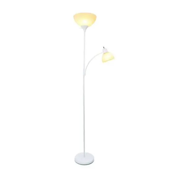 Simple Designs 71.5" Floor Lamp with Reading Light White {3}
