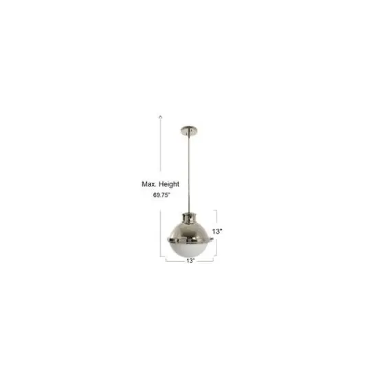 Hello Honey® Robert Stevenson Lighting Cameron Two-Tone Metal & Frosted Glass Ceiling Light Polished Nickel {6}