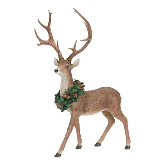 Deer with Wreath Figurine Set, 28" & 28.5" {4}
