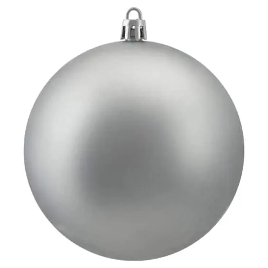 12ct. 4" Pewter Gray Shatterproof Matte Christmas Ball Ornaments {4}