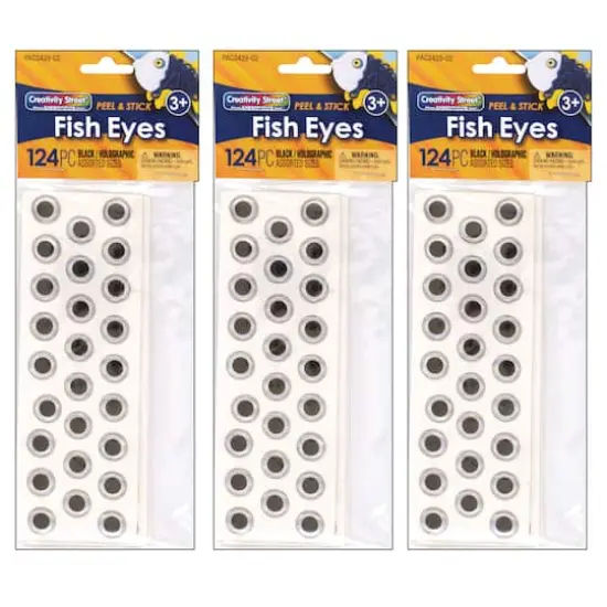 Creativity Street&reg; Assorted Size Holographic Fish Eyes, 3 Packs of 124 {1}