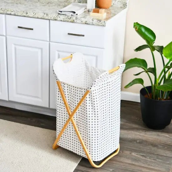 Household Essentials Krussh Bamboo X Frame Hamper (Cross) {4}