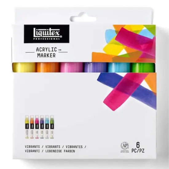 Liquitex&reg; Professional 6 Color Wide Acrylic Marker Set, Vibrant {1}