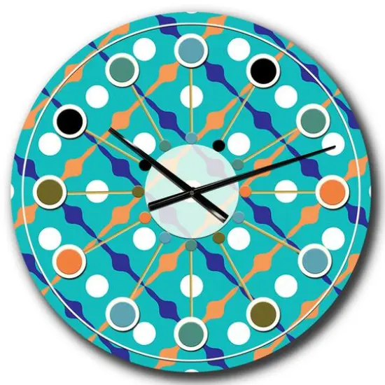 Designart 'Retro Pattern Abstract Design Xv Mid-Century Modern Wall Clock {1}