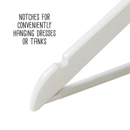 White Non-Slip Swivel Hook Wood Hangers, 24ct. {9}