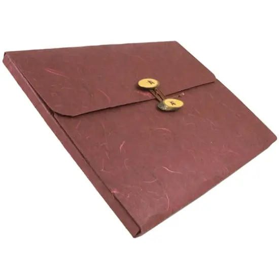 JAM Paper Portfolio with Button & String Closure 9" x 11.75" Rainforest Burgundy {1}