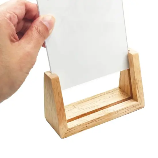 Expressions&trade; Clear Plastic Frame with Wood Base by Studio D&eacute;cor&reg; {5}