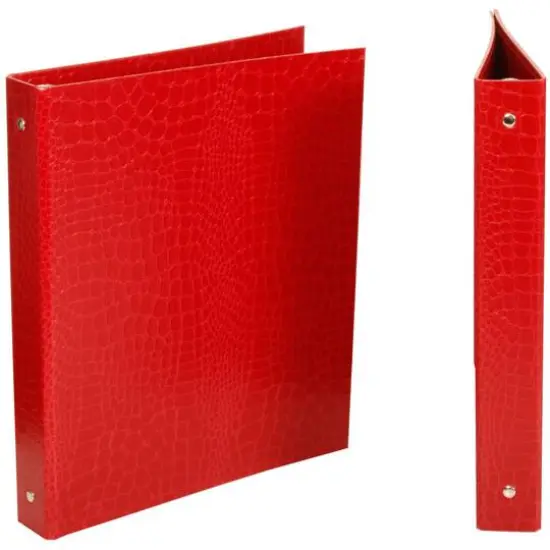 JAM Paper 1" Crocodile Textured 3-Ring Binder Red {4}