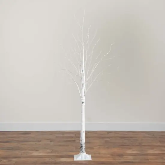 6ft. Pre-Lit White Birch Artificial Christmas Tree, Color Changing LED Lights {14}