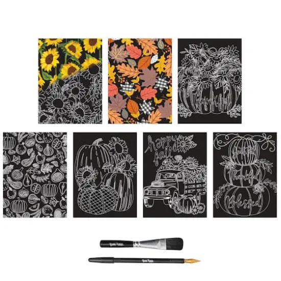 Brea Reese&trade; 6" x 8" Fall Harvest Scratch Art Paper Pad {3}