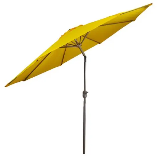 9ft. Outdoor Patio Market Umbrella with Hand Crank & Tilt Yellow/Brown {7}