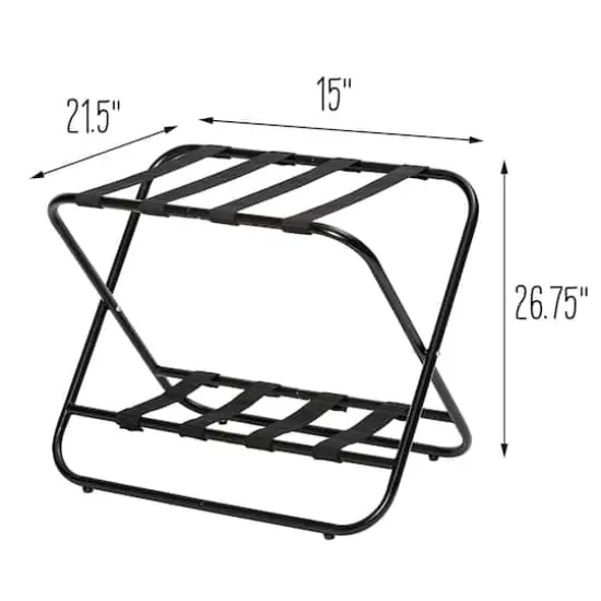Honey Can Do Black 2-Tier KD Luggage Rack {7}
