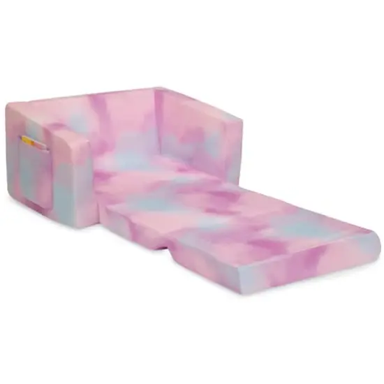 Delta Children Pink Tie Dye Cozee Flip Out 2-in-1 Convertible Chair to Lounger {3}