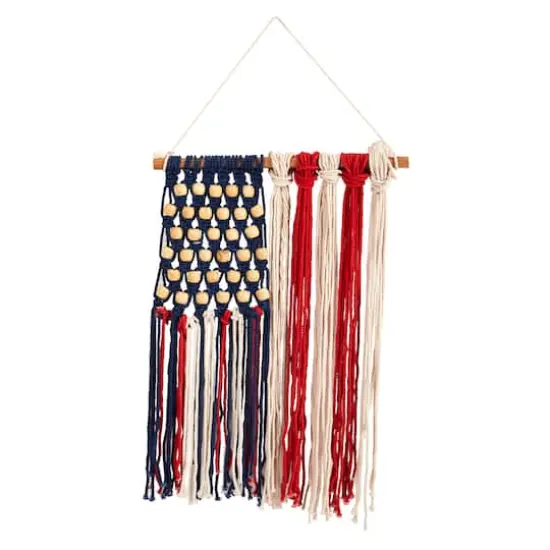 18" American Flag Macram&eacute; Wall Hanging {1}