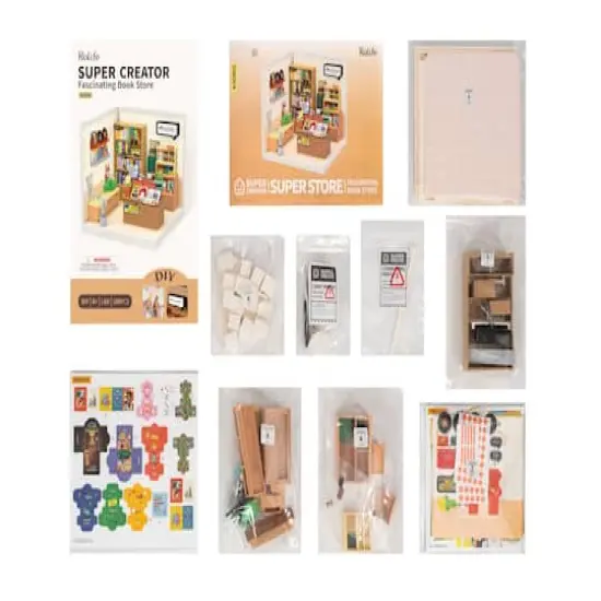 Rolife&reg; Super Creator Fascinating Book Store DIY Miniature Kit {9}