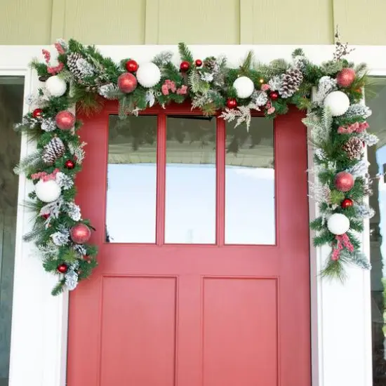 Village Lighting 9ft. Pre-Lit LED Frosted Wonderland Garland {3}