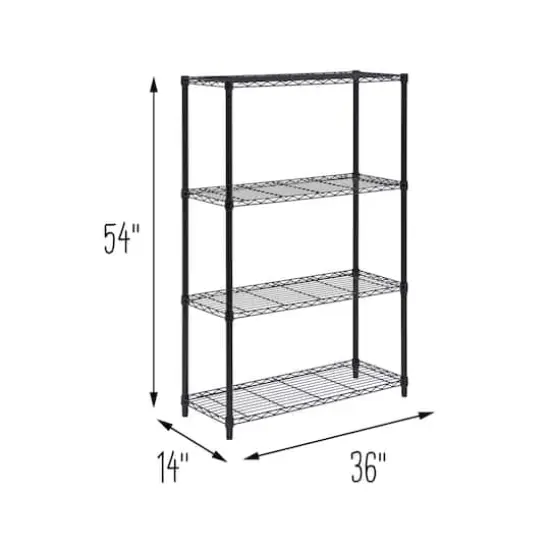 Honey Can Do 4-Tier Adjustable Shelving Unit Black {4}