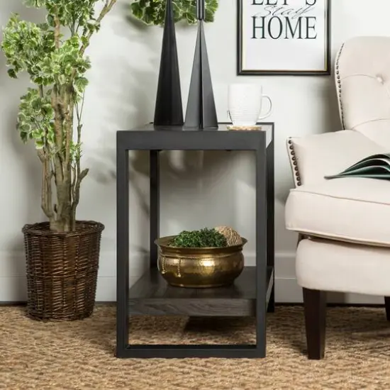 Walker Edison 24" Charcoal Industrial Side Table {5}