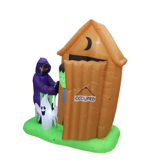 6.5ft. Inflatable Animated Monster Outhouse Scene {6}