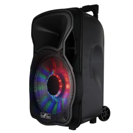 beFree Sound 12" 2500 Watt Bluetooth Rechargeable Portable Party PA Speaker With Illuminating Lights {4}