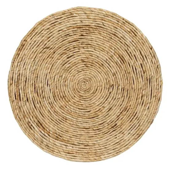 Hello Honey&reg; 20" Natural Coiled Corn Rope Round Accent Table {5}