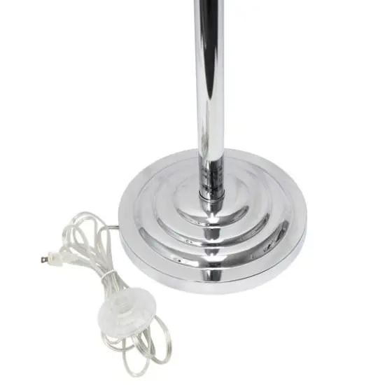 Elegant Designs&trade; 5ft. Gray Crystal and Chrome Floor Lamp with Drum Shade {10}