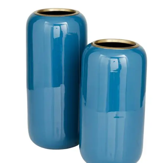 Metal Vase Set Blue {8}