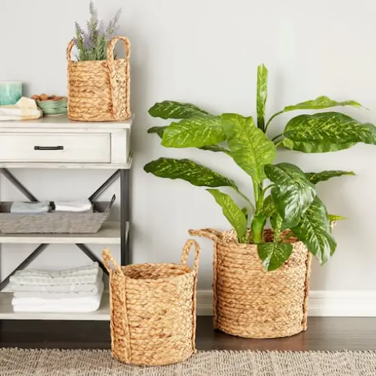 Natural Seagrass Basket Planter Set {3}