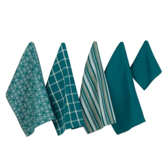 DII&reg; Dish Towel & Dishcloth Set Teal {1}