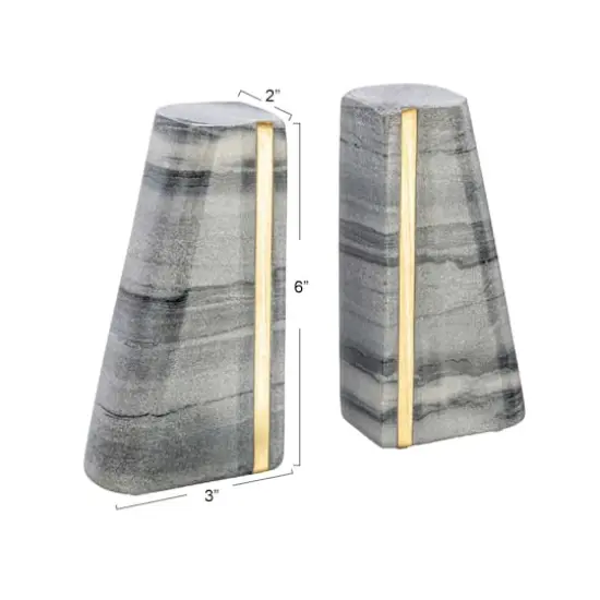 Hello Honey&reg; 6" Modern Marble Bookend Set {10}