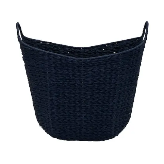 Household Essentials 17.5" Woven Paper Rope Basket with Handles Blue {6}