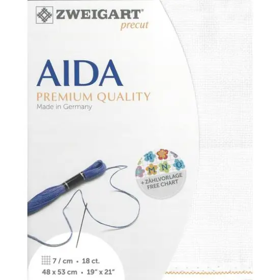 Zweigart&reg; Belfast Fein-Aida 18 Count Pre-Cut Fabric White {1}