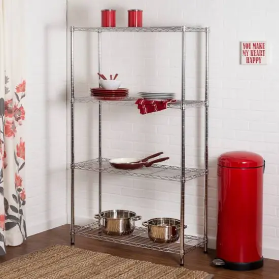 Honey Can Do Chrome 4-Tier Heavy-Duty Adjustable Shelving Unit {3}