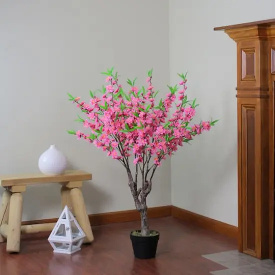 3.6ft. Pink Potted Peach Blossom Tree {4}