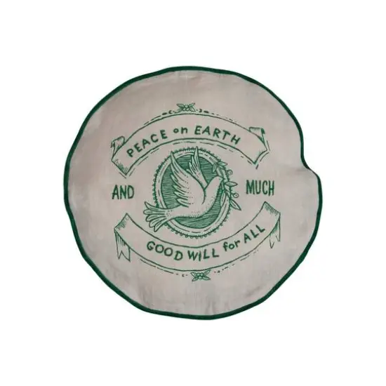 Hello Honey&reg; 16" Peace on Earth Round Cotton Embroidered Pillow Cover & Insert {1}