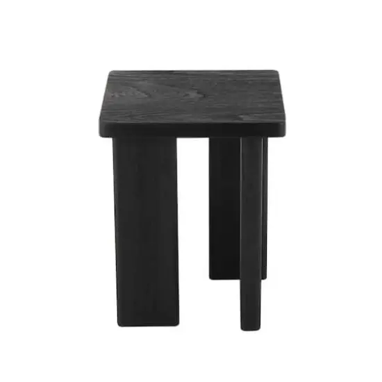 20" Black Handmade Side End Accent Table with Square Tabletop {4}