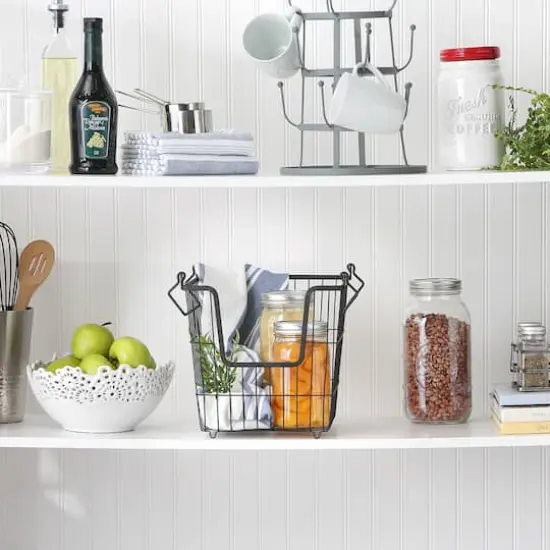 DII&reg; Large Square Metal Basket Black {6}