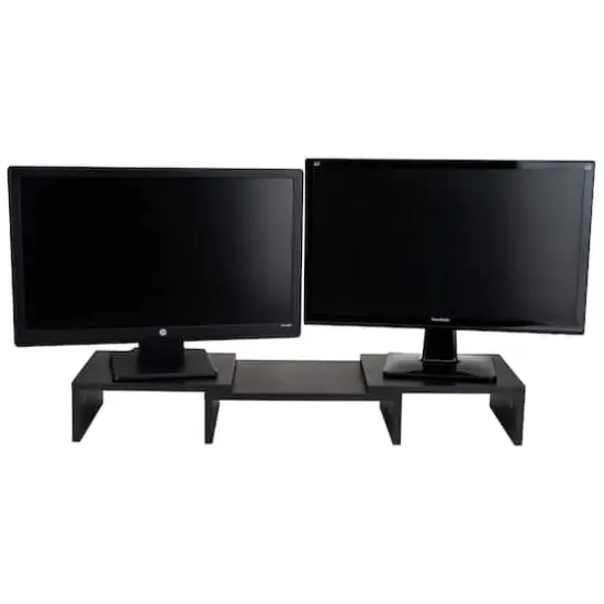 Mind Reader Black Adjustable 2 Tier Dual Monitor Riser {10}