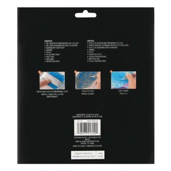 8" Pumpkins Round Wood Plaque Diamond Art Kit by Make Market&reg; {5}