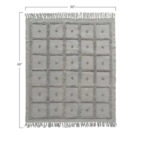 Hello Honey&reg; Grey Cotton Chenille Throw Blanket {6}