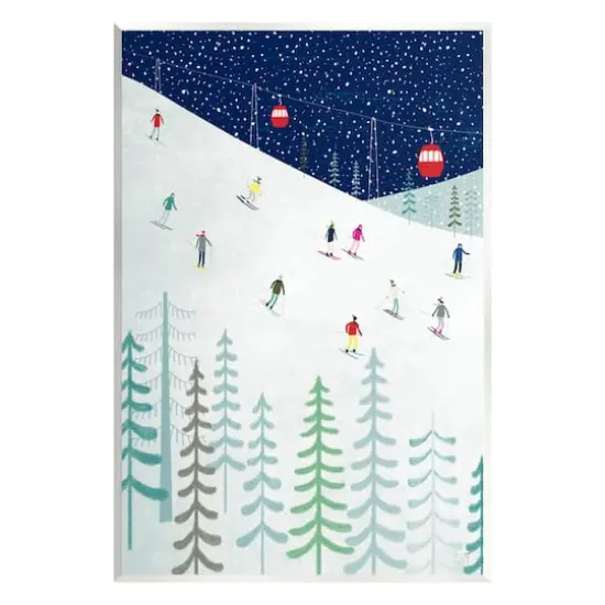 Stupell Industries Skiing Night Sky Winter Slopes Wall Plaque Art {1}